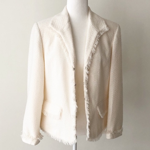 Sag Harbor Jackets & Blazers - Sag Harbor | Textured Fringe Trim Blazer